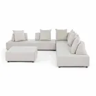 Lounge de esquina de diseño moderno al aire libre en tela Homemotion - Benito viadurini