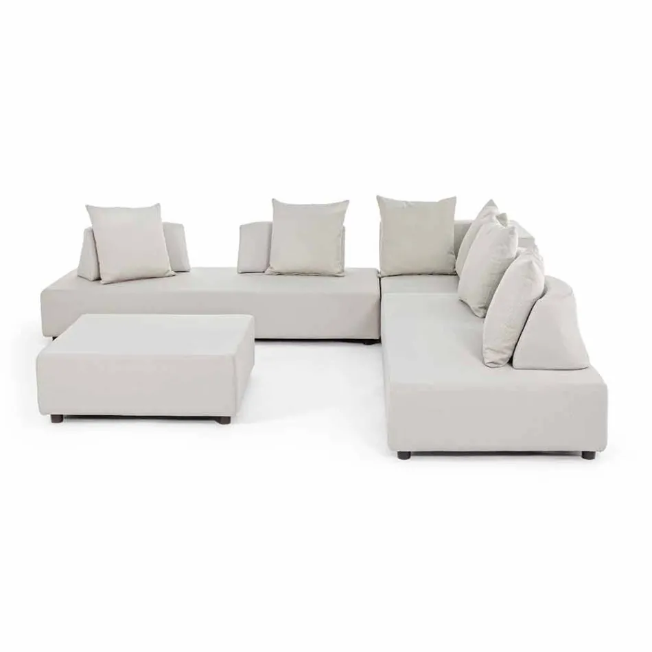 Lounge de esquina de diseño moderno al aire libre en tela Homemotion - Benito viadurini