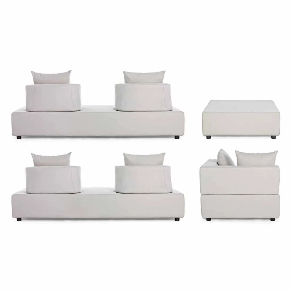 Lounge de esquina de diseño moderno al aire libre en tela Homemotion - Benito viadurini