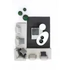 Lounge de esquina de diseño moderno al aire libre en tela Homemotion - Benito viadurini