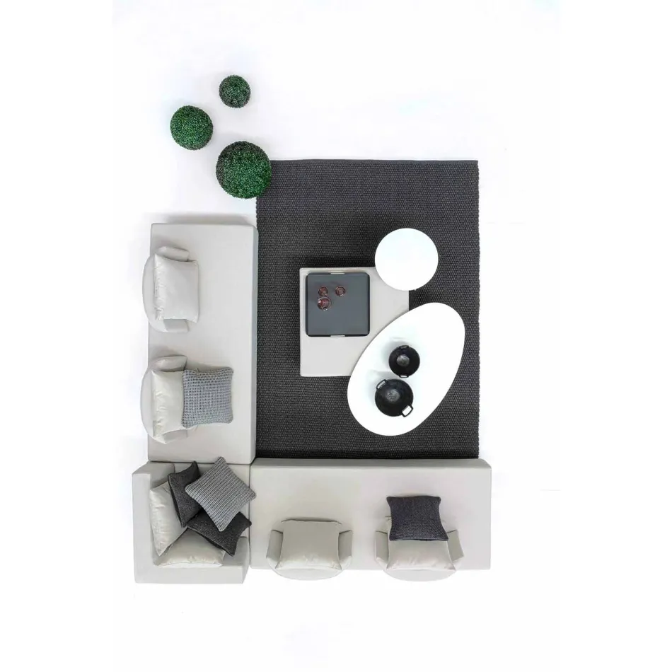 Lounge de esquina de diseño moderno al aire libre en tela Homemotion - Benito viadurini