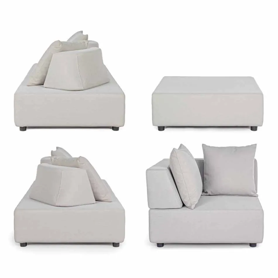 Lounge de esquina de diseño moderno al aire libre en tela Homemotion - Benito viadurini