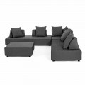 Lounge de esquina de diseño moderno al aire libre en tela Homemotion - Benito