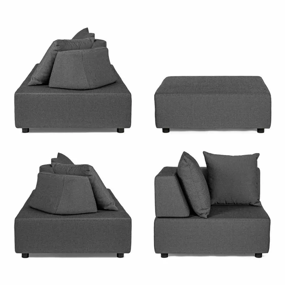 Lounge de esquina de diseño moderno al aire libre en tela Homemotion - Benito viadurini