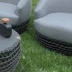 Conjunto de salón exterior con base de tela tejida - Pixie viadurini