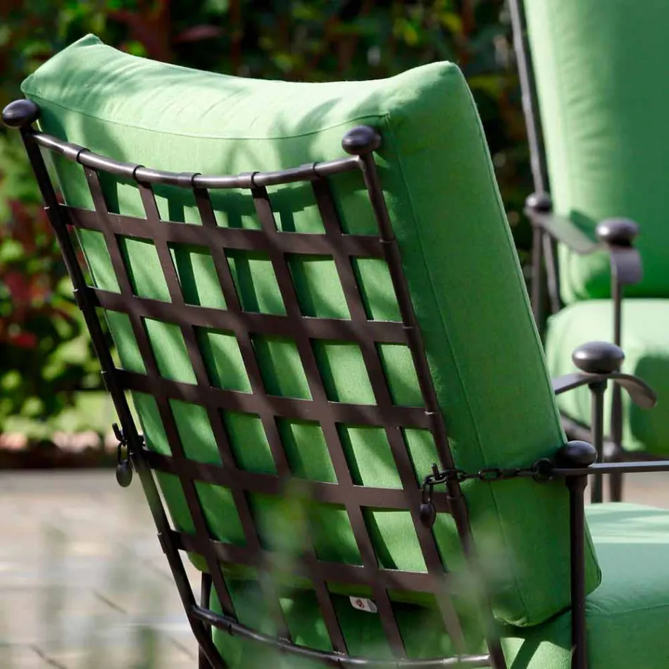 Sala de estar artesanal al aire libre en acabado de grafito de hierro Made in Italy - Lietta viadurini