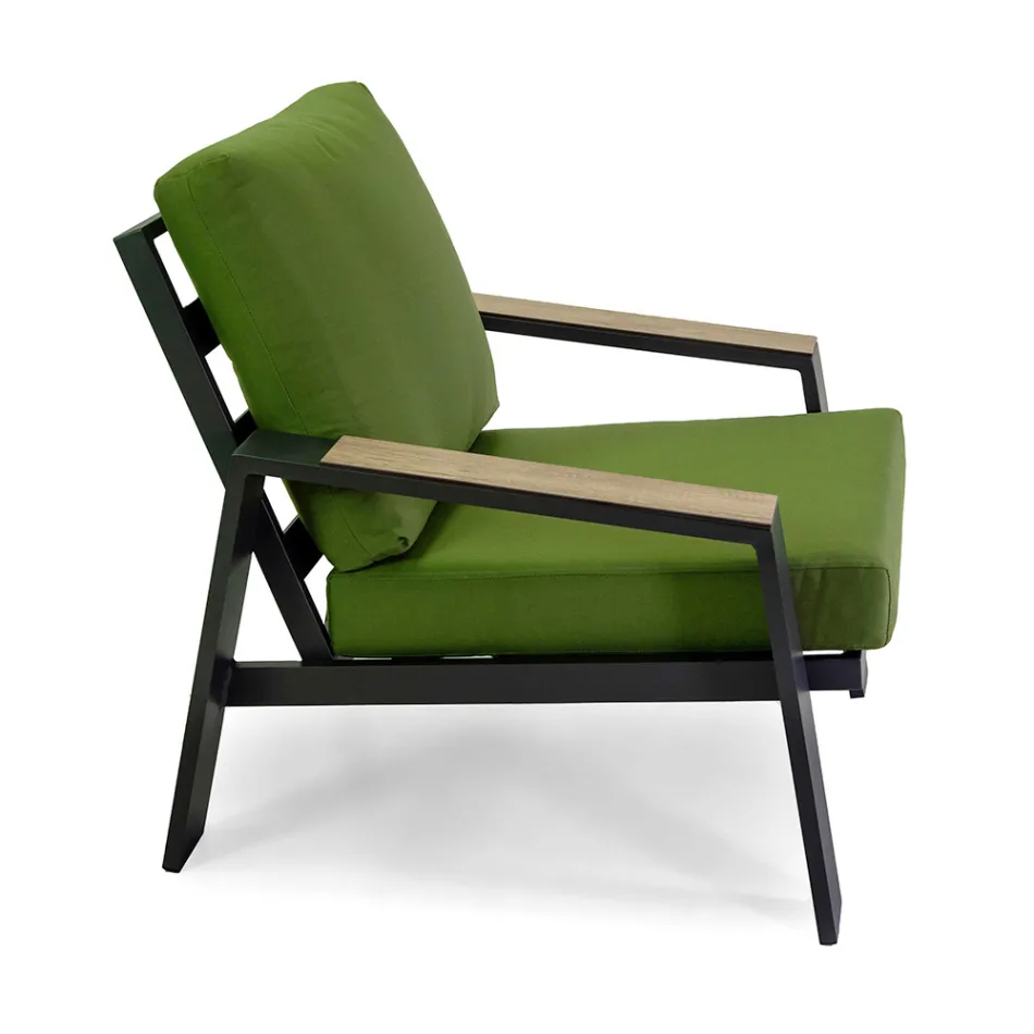 Salón exterior compuesto por 1 sofá, 2 sillones y 1 mesa de centro - Righello viadurini