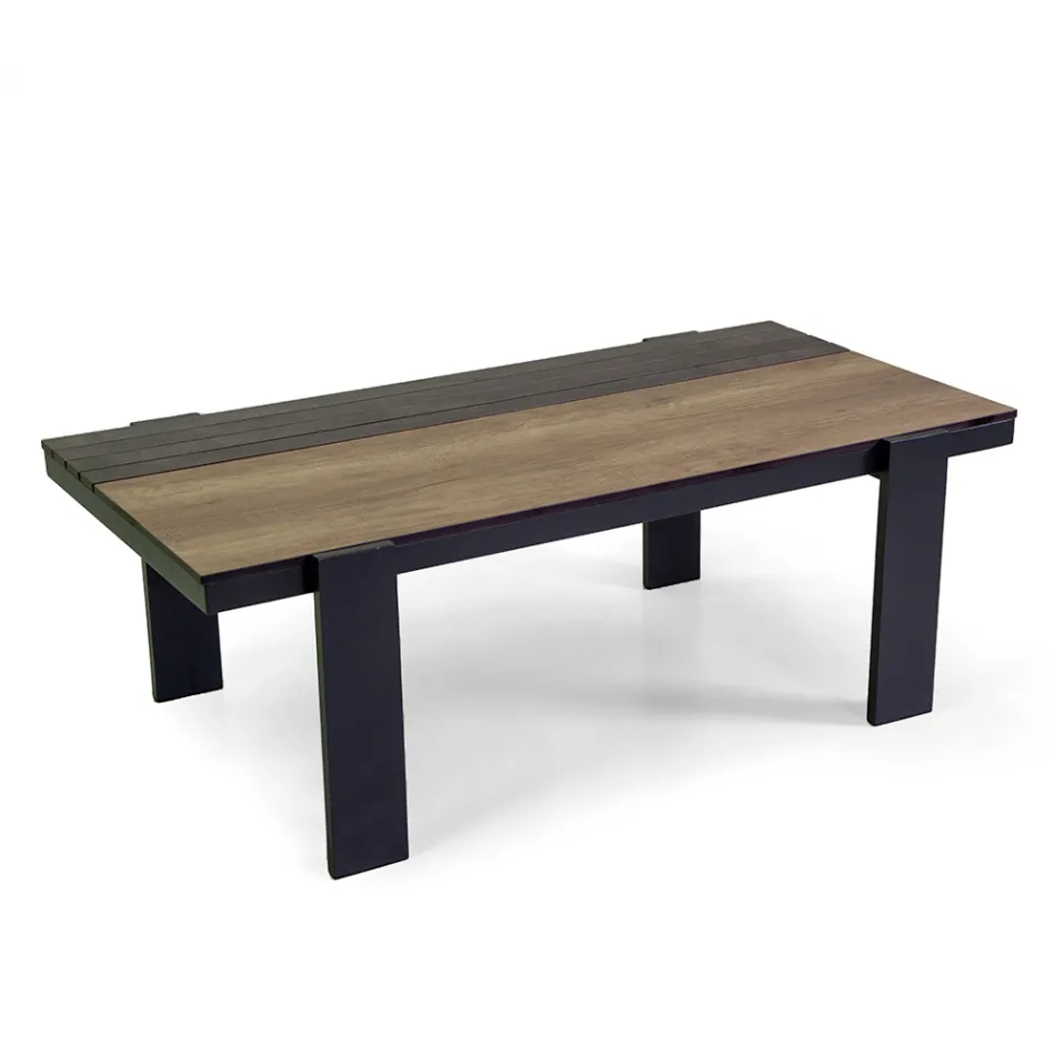 Salón exterior compuesto por 1 sofá, 2 sillones y 1 mesa de centro - Righello viadurini