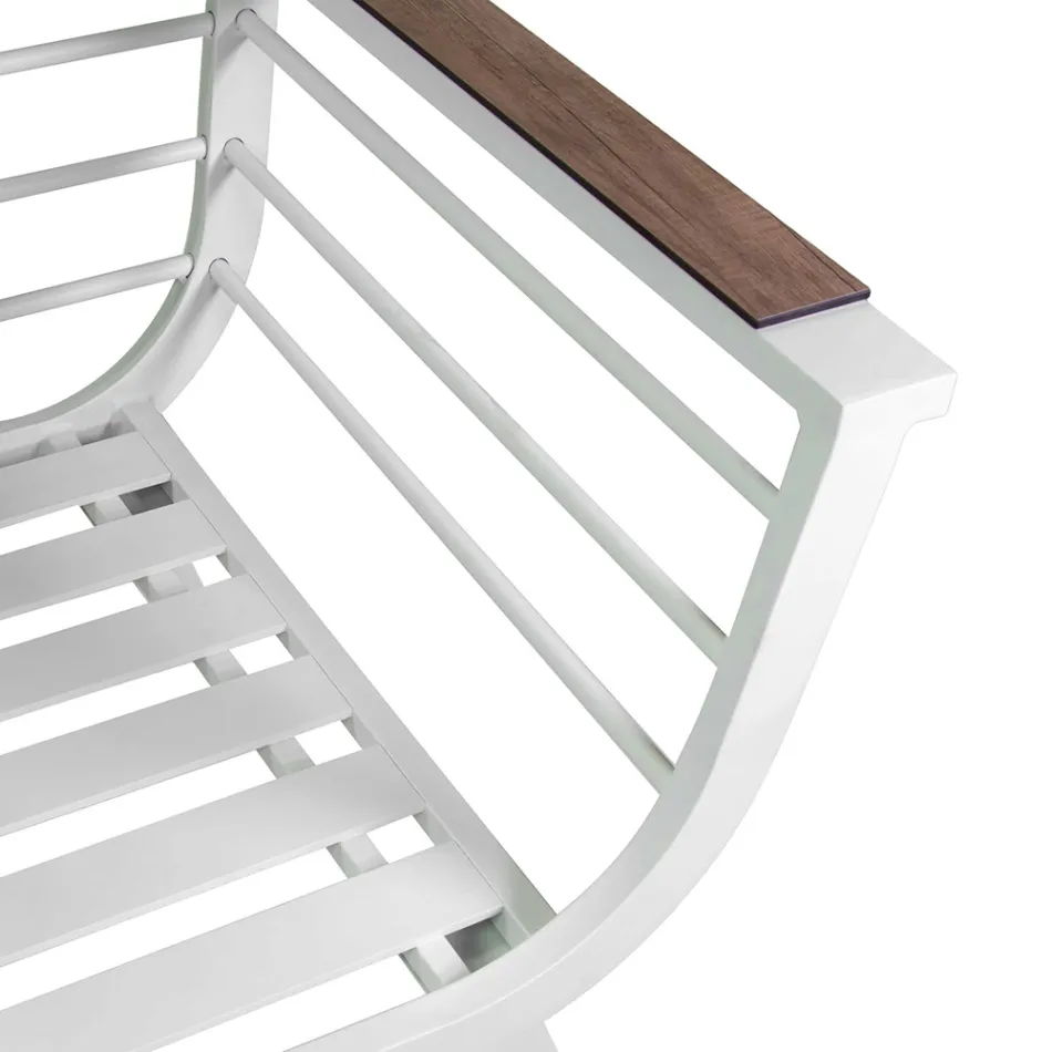 Salón de exterior compuesto por 2 sillones y 1 mesa de aluminio - Righello viadurini