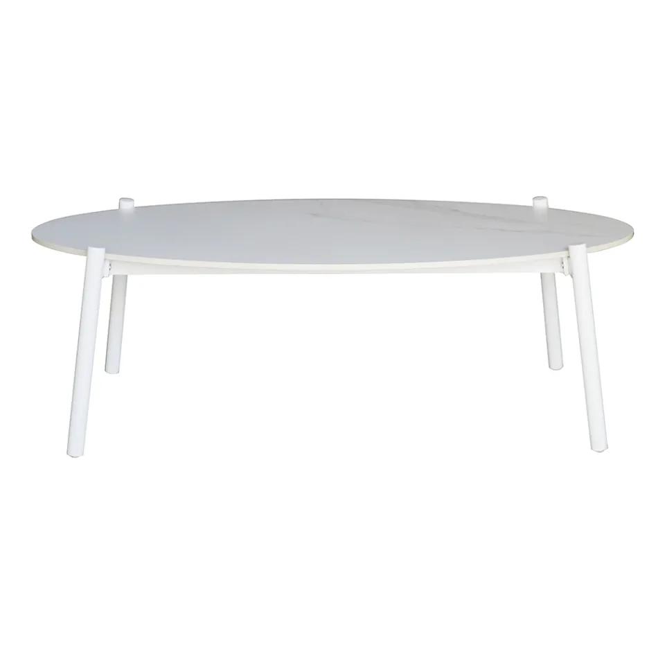 Salón de exterior con cojines y reposabrazos redondeados - Zenith viadurini