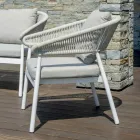 Salón de exterior con cojines redondeados y reposabrazos - Zenith viadurini