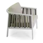 Tumbona de exterior de aluminio blanco y cojines crema - Relaz viadurini