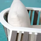 Tumbona de exterior de aluminio blanco y cojines crema - Relaz viadurini