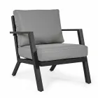 Salón exterior de aluminio con cojines tapizados en tela - Armonia viadurini