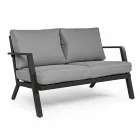 Salón exterior de aluminio con cojines tapizados en tela - Armonia viadurini