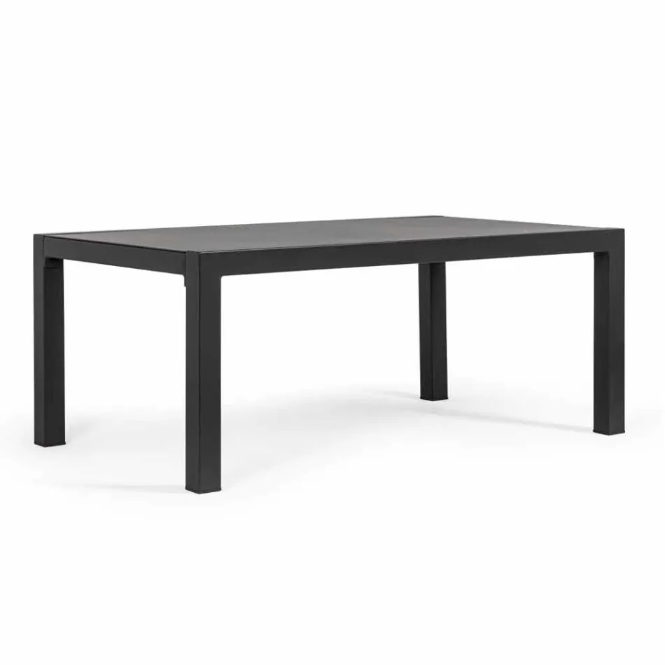 Salón exterior de aluminio con cojines tapizados en tela - Armonia viadurini