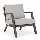 Salón exterior de aluminio con cojines tapizados en tela - Armonia viadurini