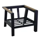 Tumbona de exterior de aluminio con detalles de teca brasileña - Diario viadurini