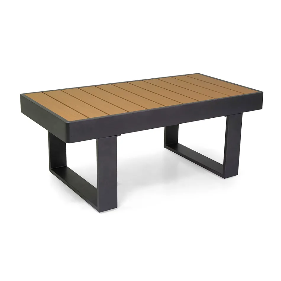 Tumbona de exterior de aluminio y reposabrazos de polywood - City viadurini