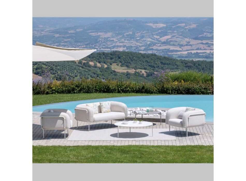 Salón de jardín con 1 sofá y 2 sillones Made in Italy - Macetero viadurini