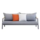 Salón de jardín con 2 sillones, 1 sofá y 1 mesa de aluminio - Minni viadurini