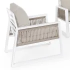 Salón de jardín de diseño en aluminio blanco o negro - Milk Rain viadurini