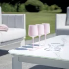 Conjunto de salón de jardín tapizado en aluminio y tela con cojines - Vetra viadurini