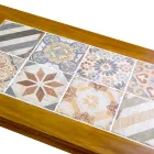 Conjunto de salón de jardín en madera de acacia aceitada color natural - Técnica viadurini