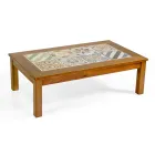 Conjunto de salón de jardín en madera de acacia aceitada color natural - Técnica viadurini