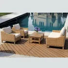 Conjunto de jardín de madera con ratán y cojines extraíbles - Silvara viadurini