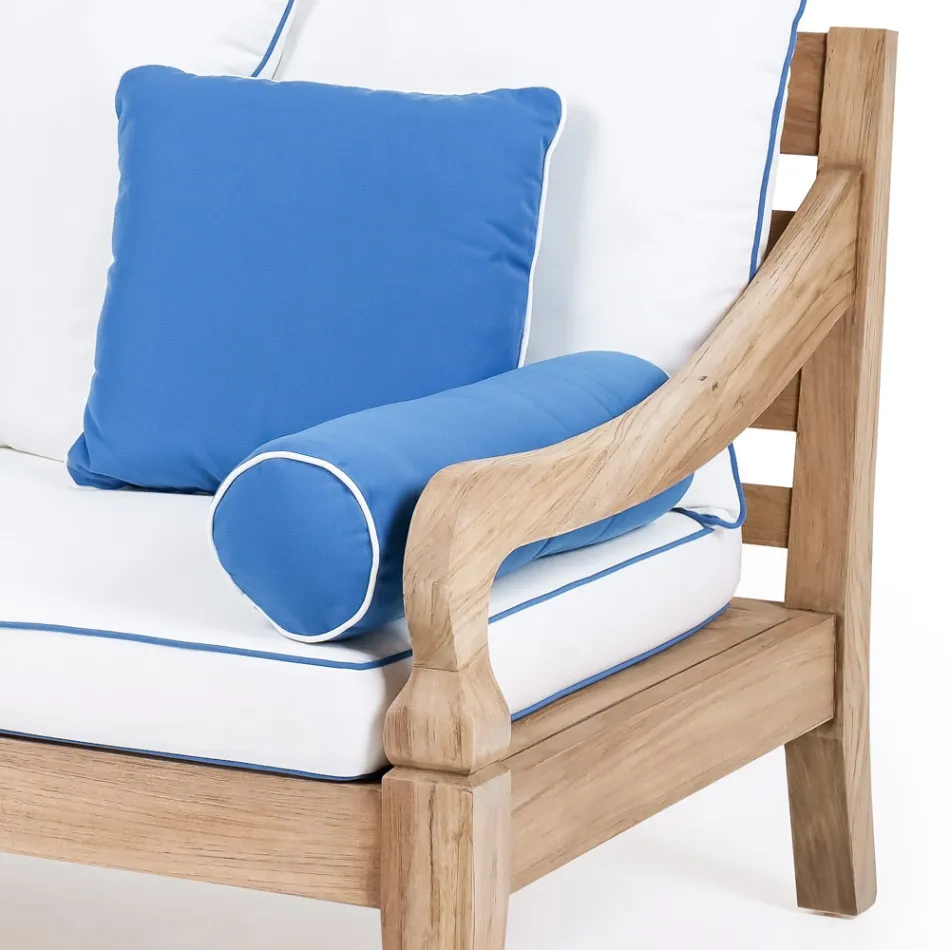 Conjunto de salón de jardín en madera de teca natural cepillada - Artes viadurini