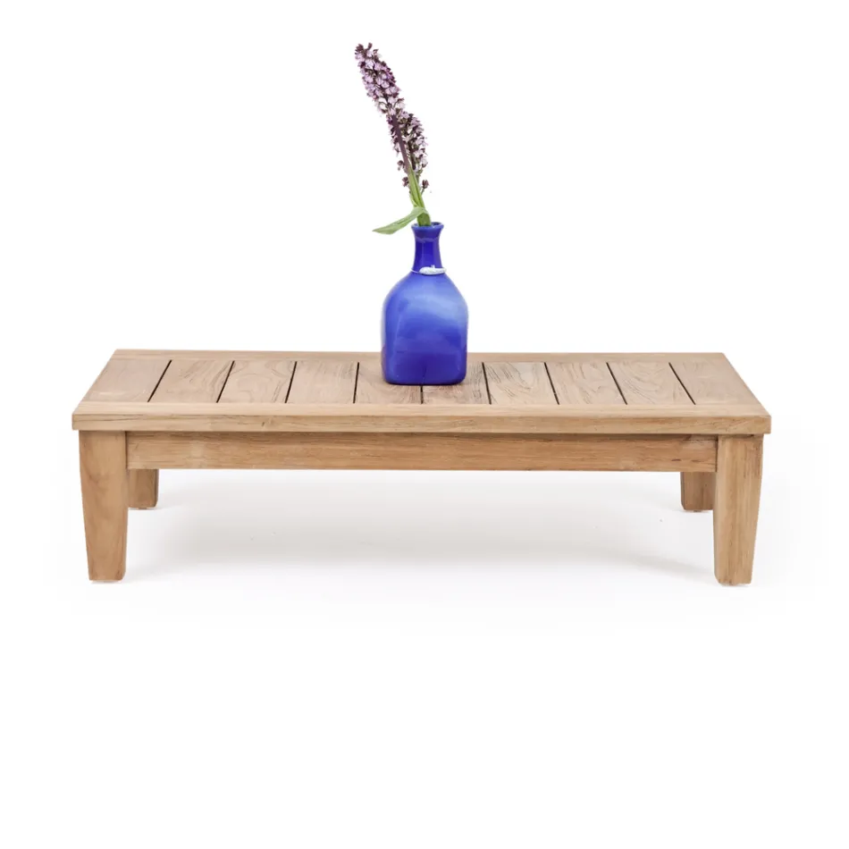 Conjunto de salón de jardín en madera de teca natural cepillada - Artes viadurini
