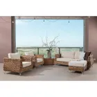 Salón Exterior en Tejido de Plátano con Cojines - Legolas viadurini