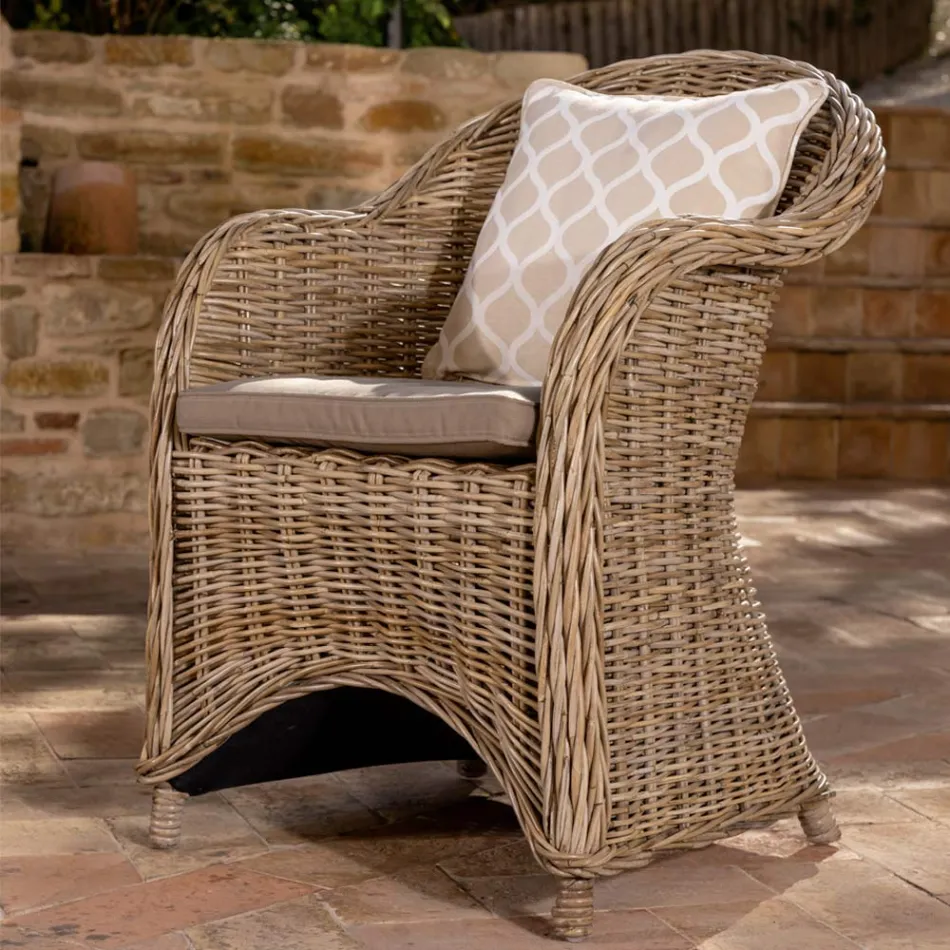 Salón al aire libre en gris Kubù con cojines de asiento - Nazgul viadurini