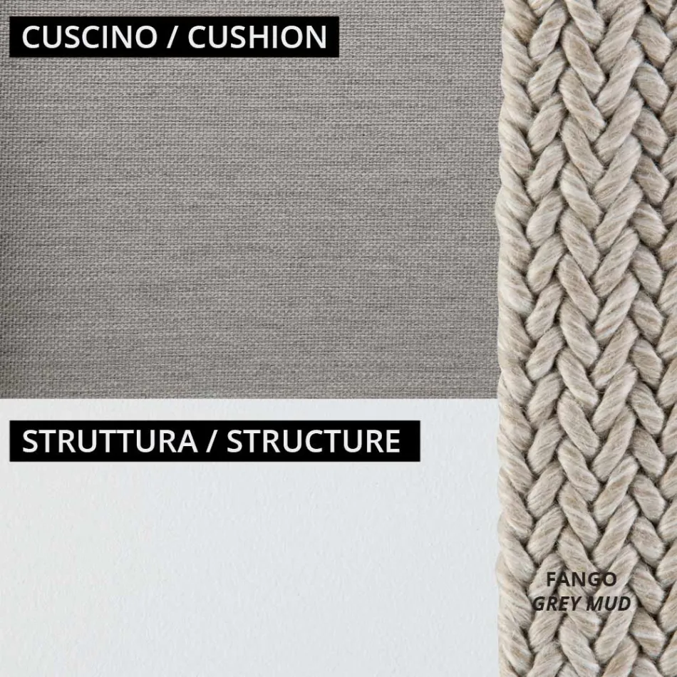 Salón de jardín con sillones y sofá de metal Made in Italy - Prato viadurini