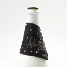 Bandeja recogegotas de lino blanco o negro con bordados y cristales 2 piezas - Salvino viadurini