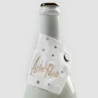 Bandeja recogegotas de lino blanco o negro con bordados y cristales 2 piezas - Salvino viadurini