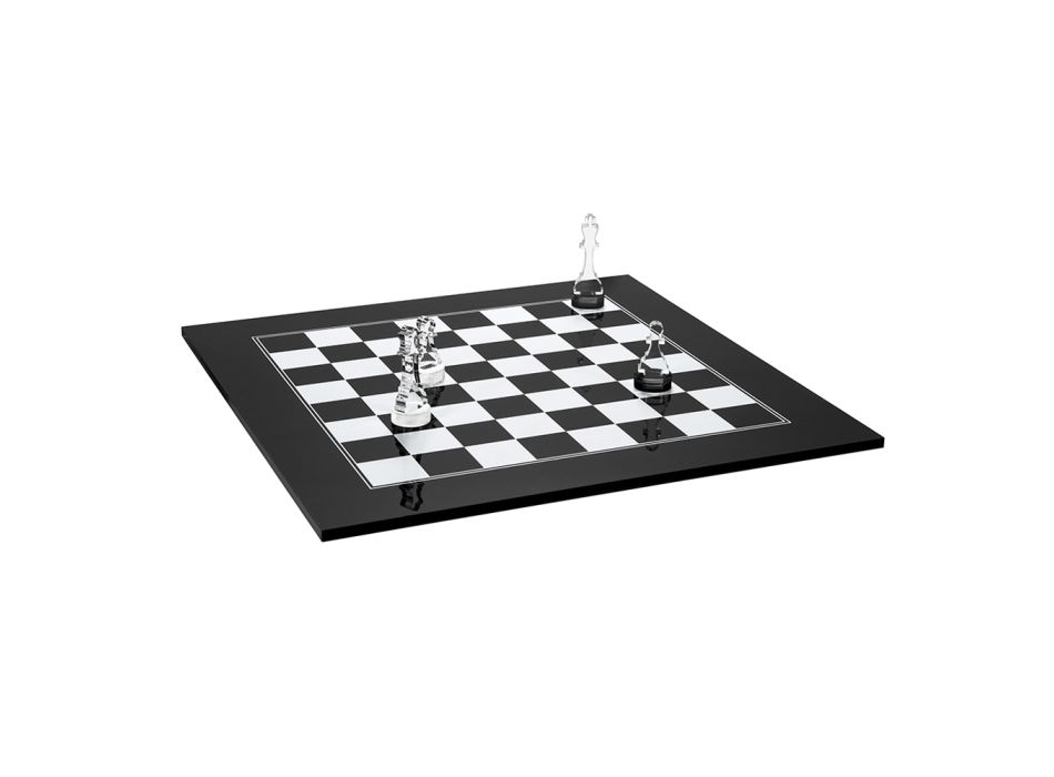 Tablero de ajedrez moderno de plexiglás negro o blanco hecho en Italia - Checkmate viadurini
