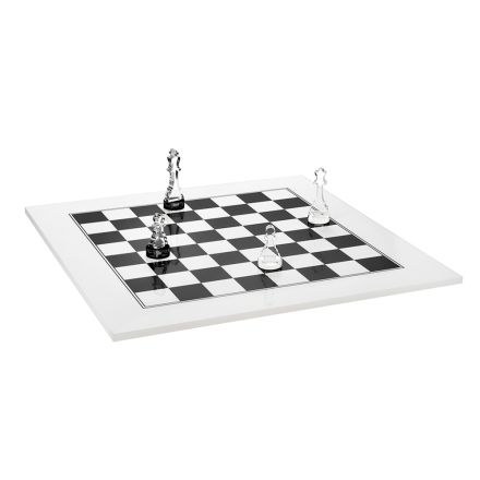 Tablero de ajedrez moderno de plexiglás negro o blanco hecho en Italia - Checkmate viadurini