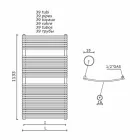 Calentador de toallas de baño hidráulico de diseño vertical en acero 1013 W - Griffin viadurini