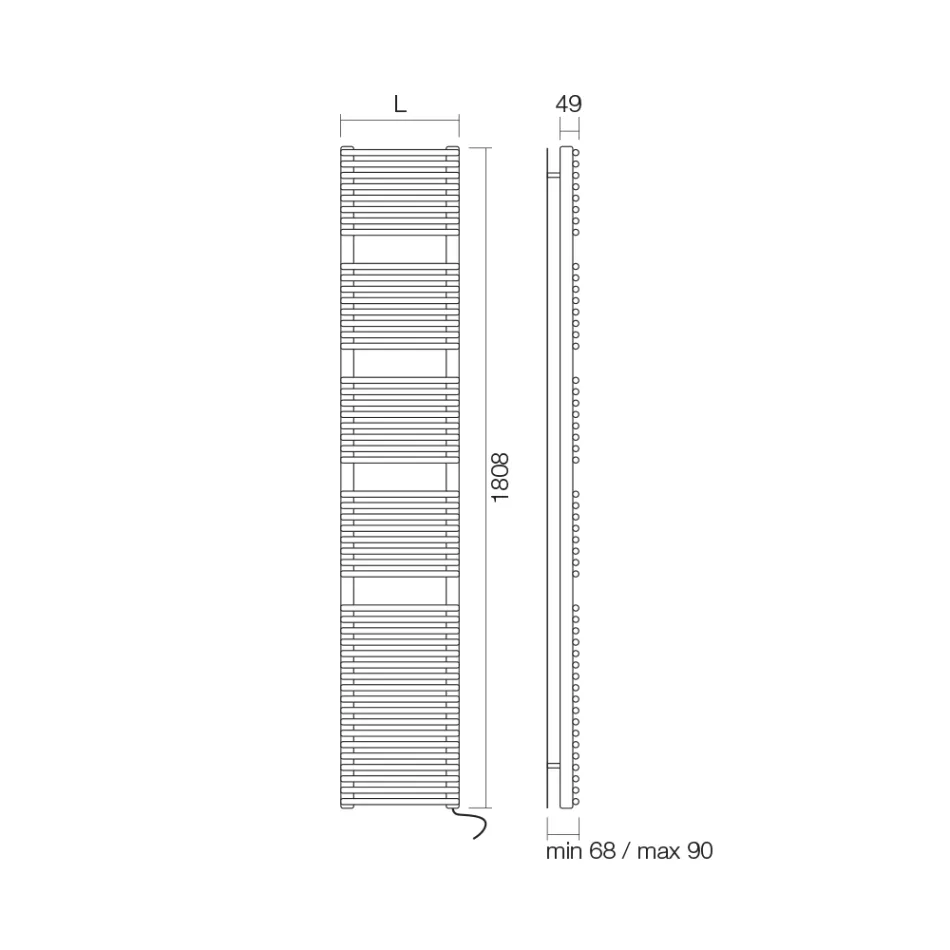 Calentador de toallas con sistema eléctrico y estructura de acero Made in Italy - Jarabe viadurini