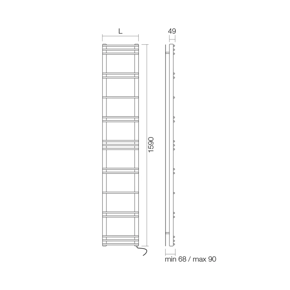 Calentador de Toallas con Sistema Eléctrico en Acero Made in Italy - Piña viadurini