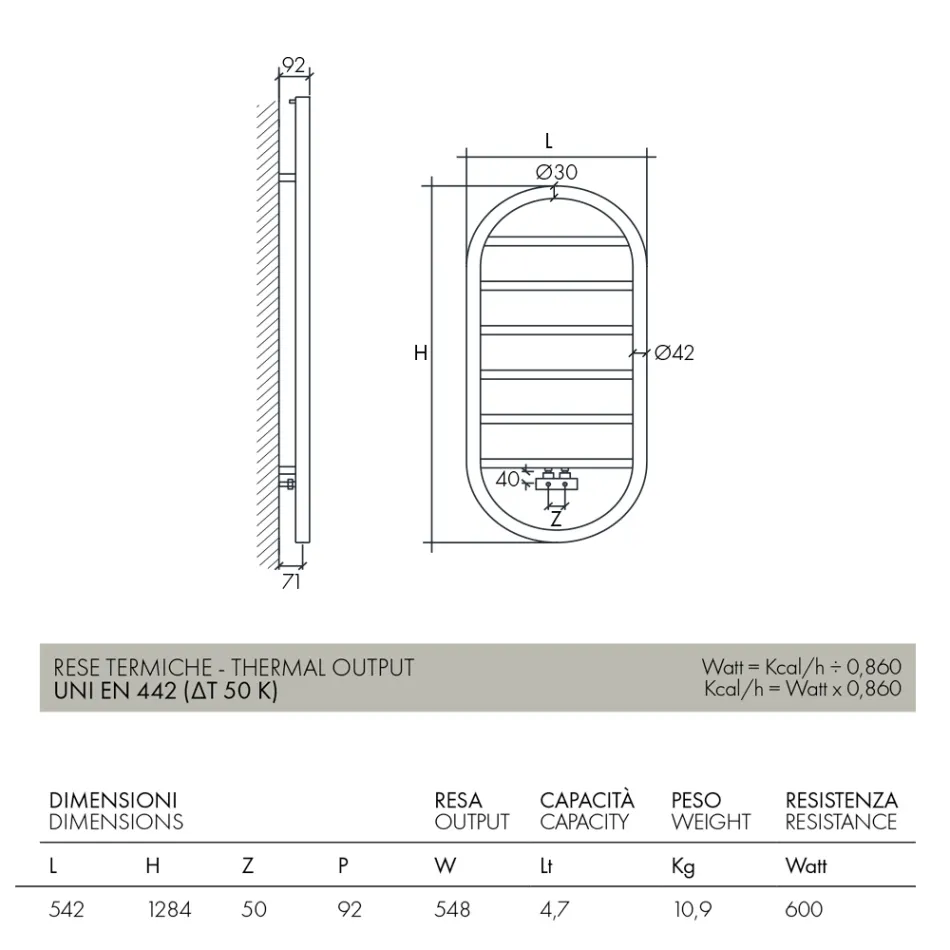 Calentador de toallas de diseño "All Round Bubble" en acero fabricado en Italia - Liso viadurini