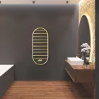 Calentador de toallas de diseño “Tutto Tondo Slim” en acero fabricado en Italia - Liso viadurini