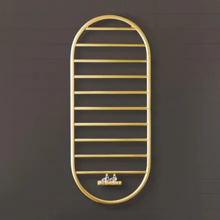 Calentador de toallas de diseño “Tutto Tondo Slim” en acero fabricado en Italia - Liso viadurini