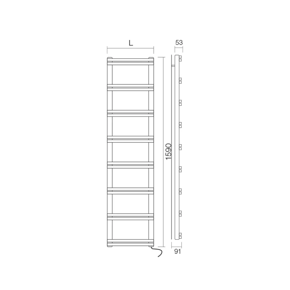 Calentador de toallas eléctrico con colectores verticales Made in Italy - Ginger viadurini