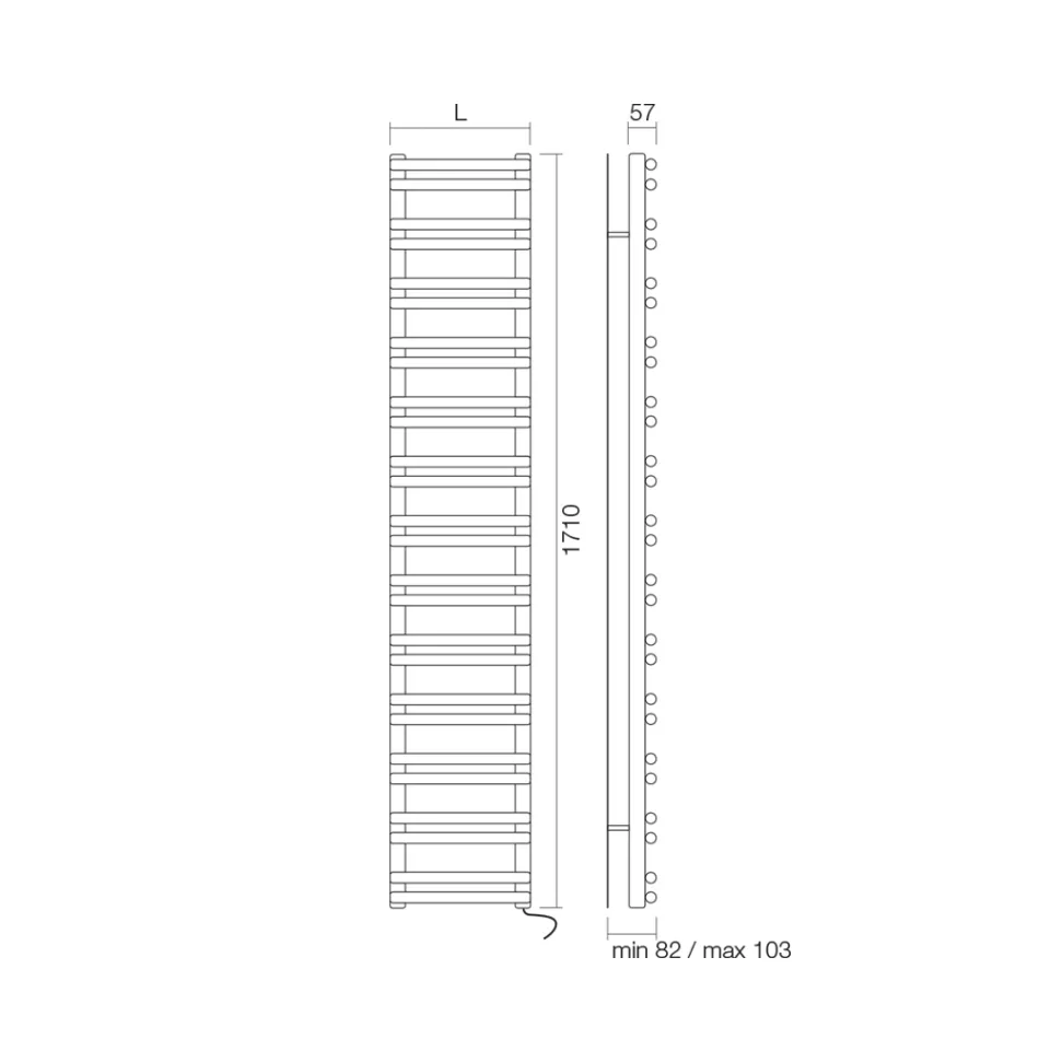 Calentador de toallas eléctrico con elementos horizontales Made in Italy - Amaretti viadurini
