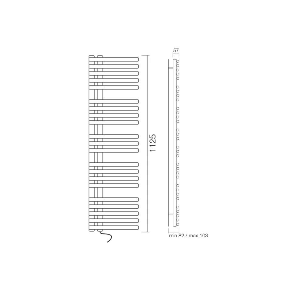 Calentador de toallas eléctrico en acero al carbono Made in Italy - Cerezas Ácidas viadurini