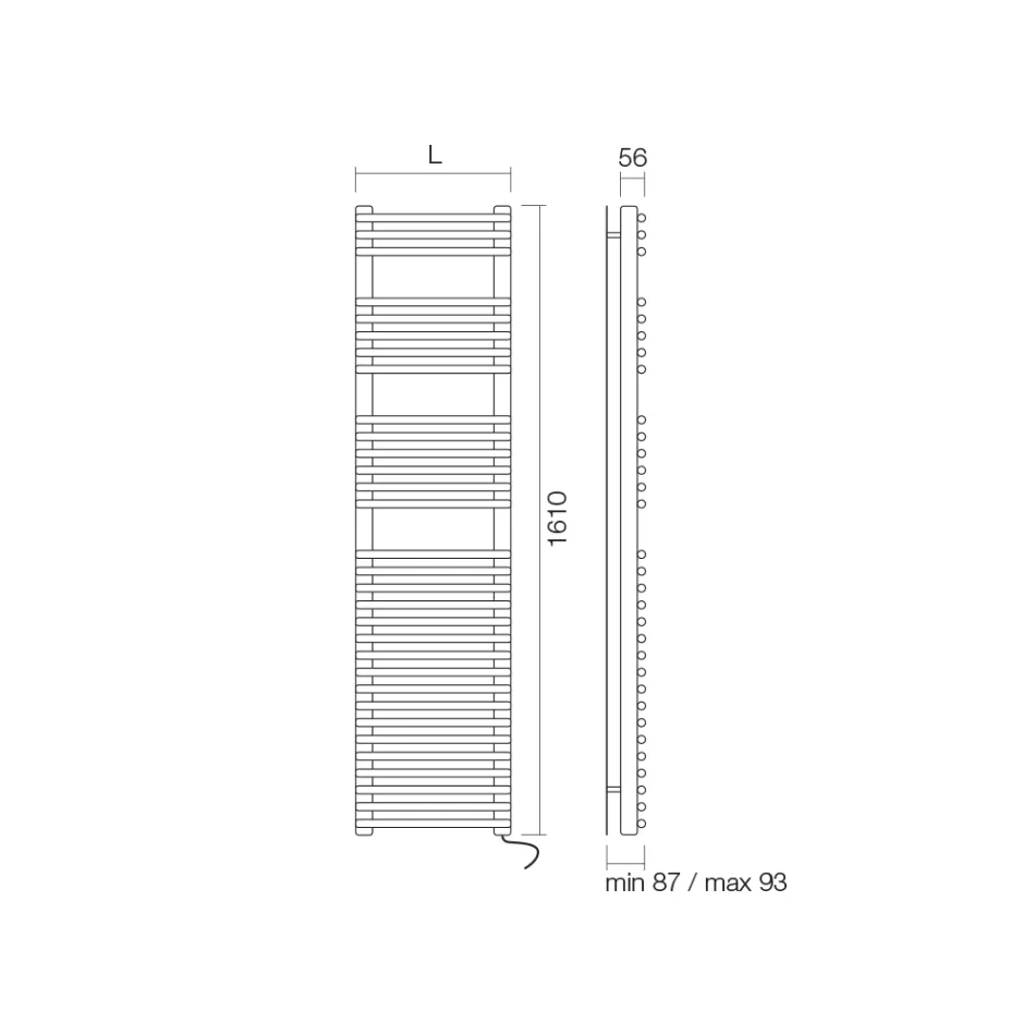 Calentador de toallas eléctrico en acero con acabado satinado Made in Italy - Peel viadurini