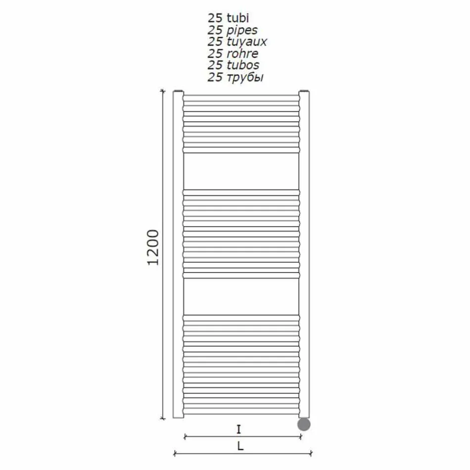 Secatoallas Eléctrico para Baño Diseño Vertical en Acero 300 W - Italo viadurini